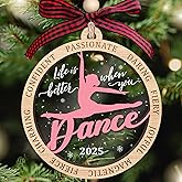 KatAndNat Dance Ornament - Dancer Christmas Ornaments for Tree - Dancing Gifts for Dance Teacher, Instructor, Girl, Team - Dancer Gifts for Women, Teens - 2 Layered Wood & Acrylic Ornament 2025