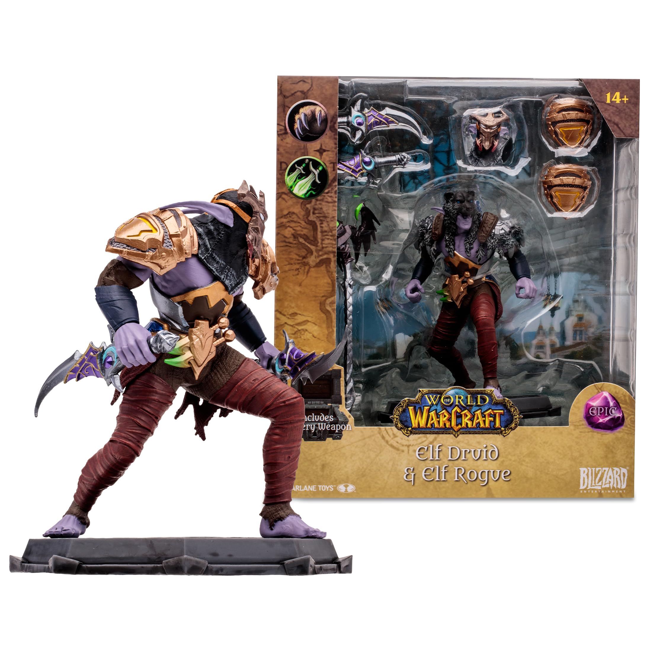 McFarlane Toys World of Warcraft 6 Inches - Night Elf: Druid/Rogue Action Figure - Incredibly Detailed 1:12 Scale Figure Based on the Global Phenomenon — image 1