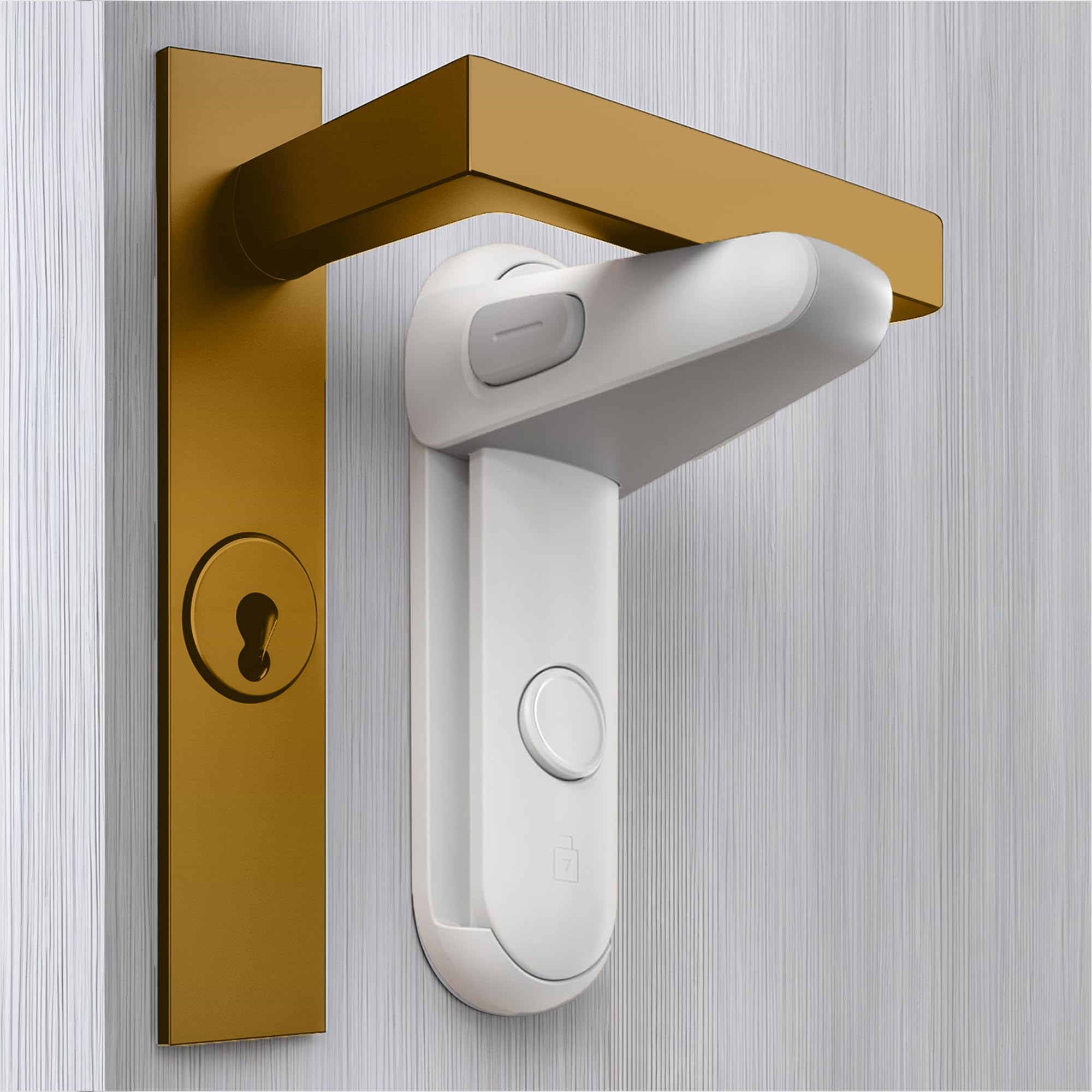 CHEEKY MONKEY® Door Lever Lock 2 Pack – Childproof No-Drill Baby & Pet Proof Door Lock, Adhesive Lever Handle Lock for Kids, Toddler, Bedroom, Kitchen & Bathroom Door Safety Lock