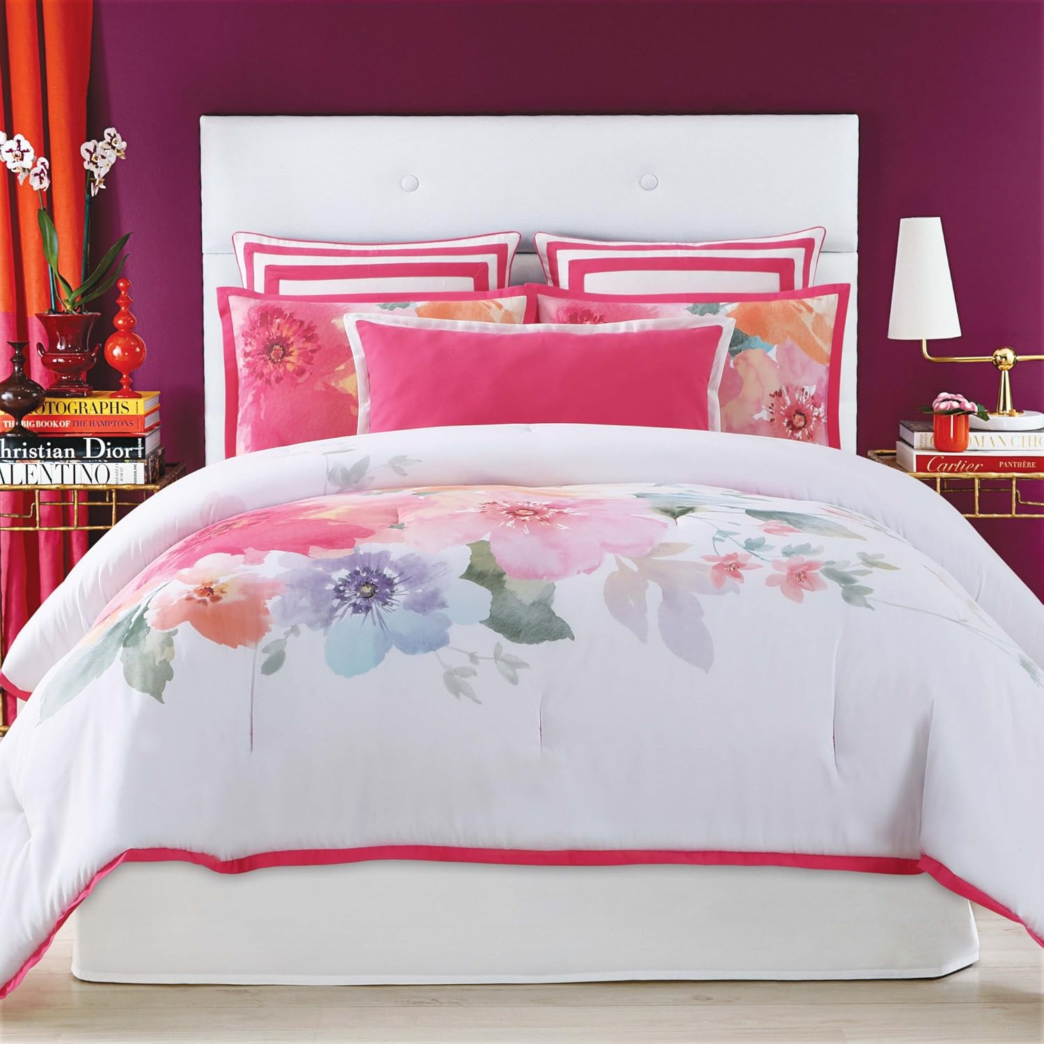 Amazon Com Christian Siriano Bold Floral King 3 Piece Comforter