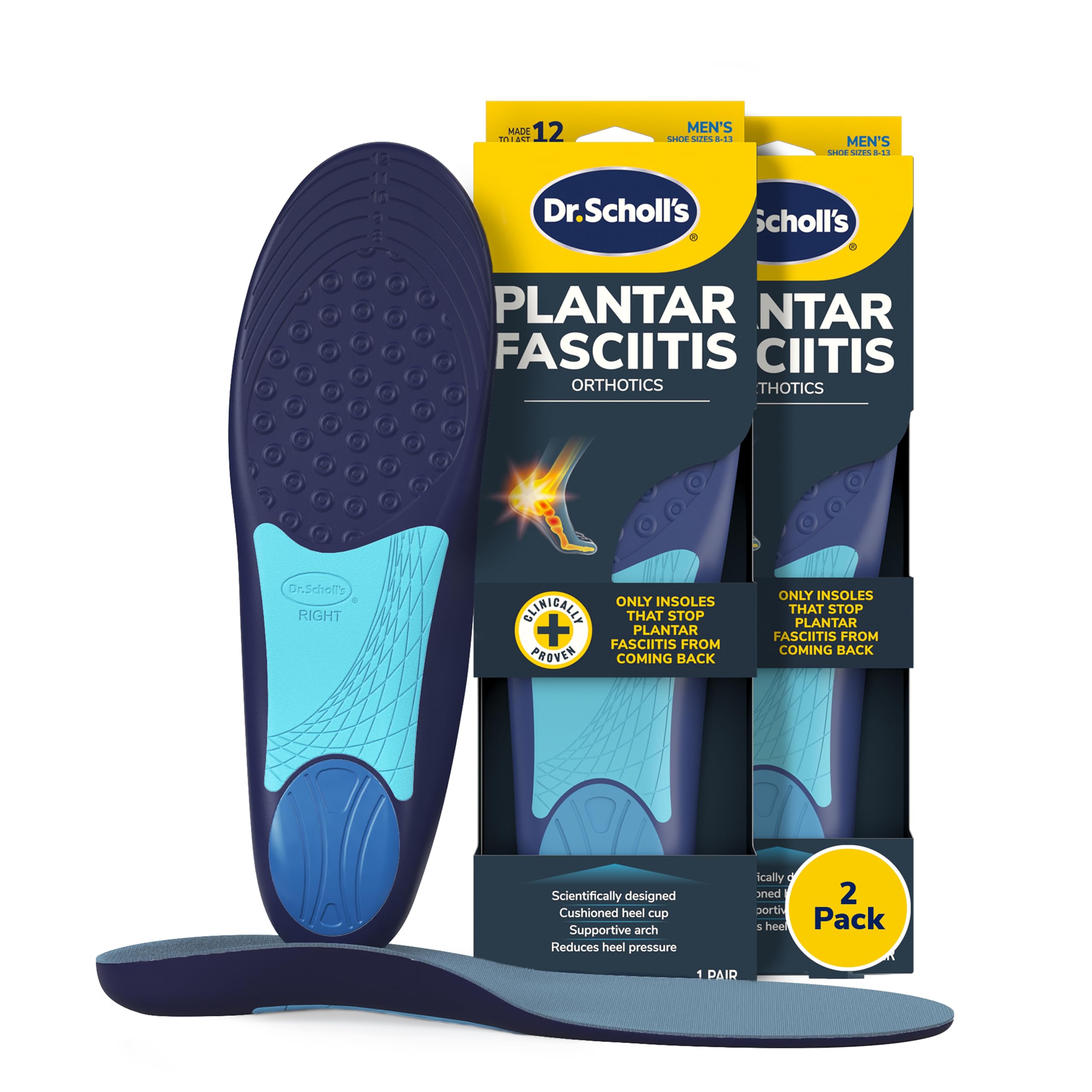 Photo 1 of Dr. Scholl’s Plantar Fasciitis Relief Orthotic Insoles for Men - The Only Proven Insole to Stop Plantar Fasciitis from Coming Back, Immediately Relieves Pain, Heel Spurs, Arch Support Inserts