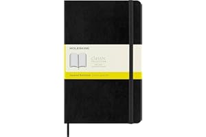 Moleskine Classic Notebook, Soft Cover, Large (5" x 8.25") Squared/Grid, Black, 192 pages