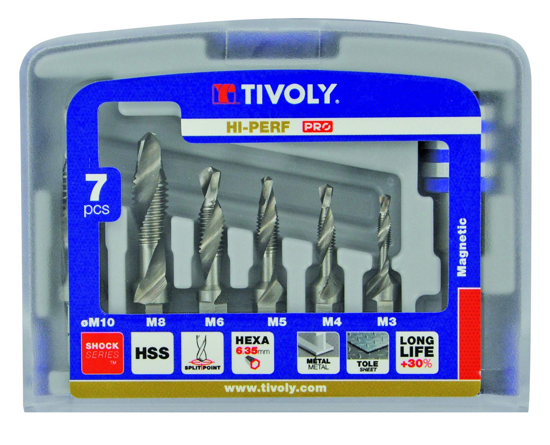Drill Grinder 10502970001 - Pack of 6 Tips Male Avellanador M3, M4, M5, M6, M8, M10