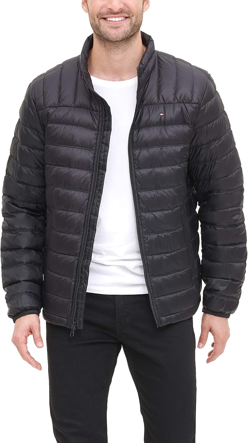 Tommy Hilfiger Men's Lightweight Water Resistant Packable Down Puffer Jacket (Standard and Big & Tall) at  Men’s Clothing store