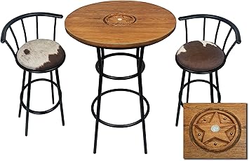 Amazon Com The Furniture Cove Custom Oak Bar Table Set Features A