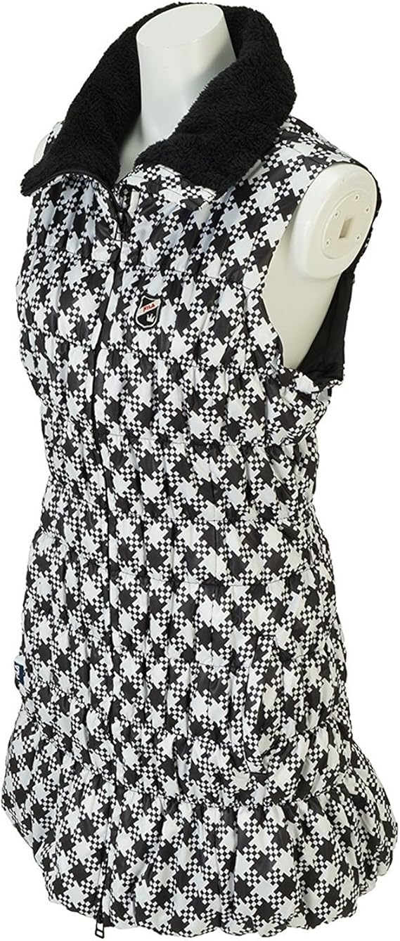 Amazon Co Jp フィラ Fila ワンピース 中綿ワンピース レディス ブラックギンガム L 服 ファッション小物