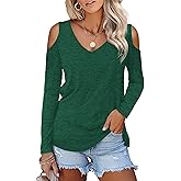 Amoretu Womens Short Sleeve Cold Shoulder Basic Tee Tops Shirts