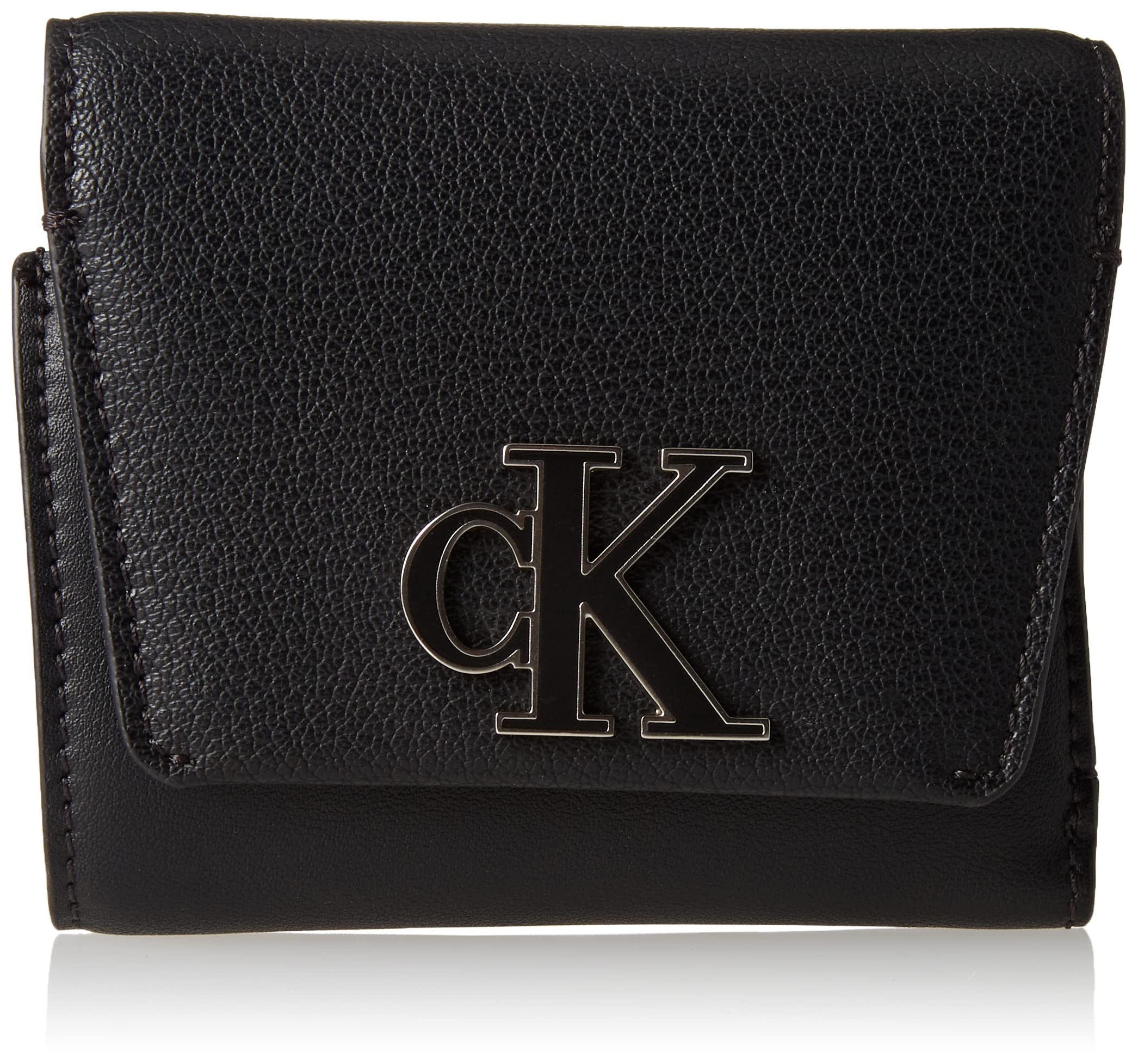 Calvin Klein Jeans Women's CKJ Minimal Monogram Tri-Fold Wallet, Black, OS