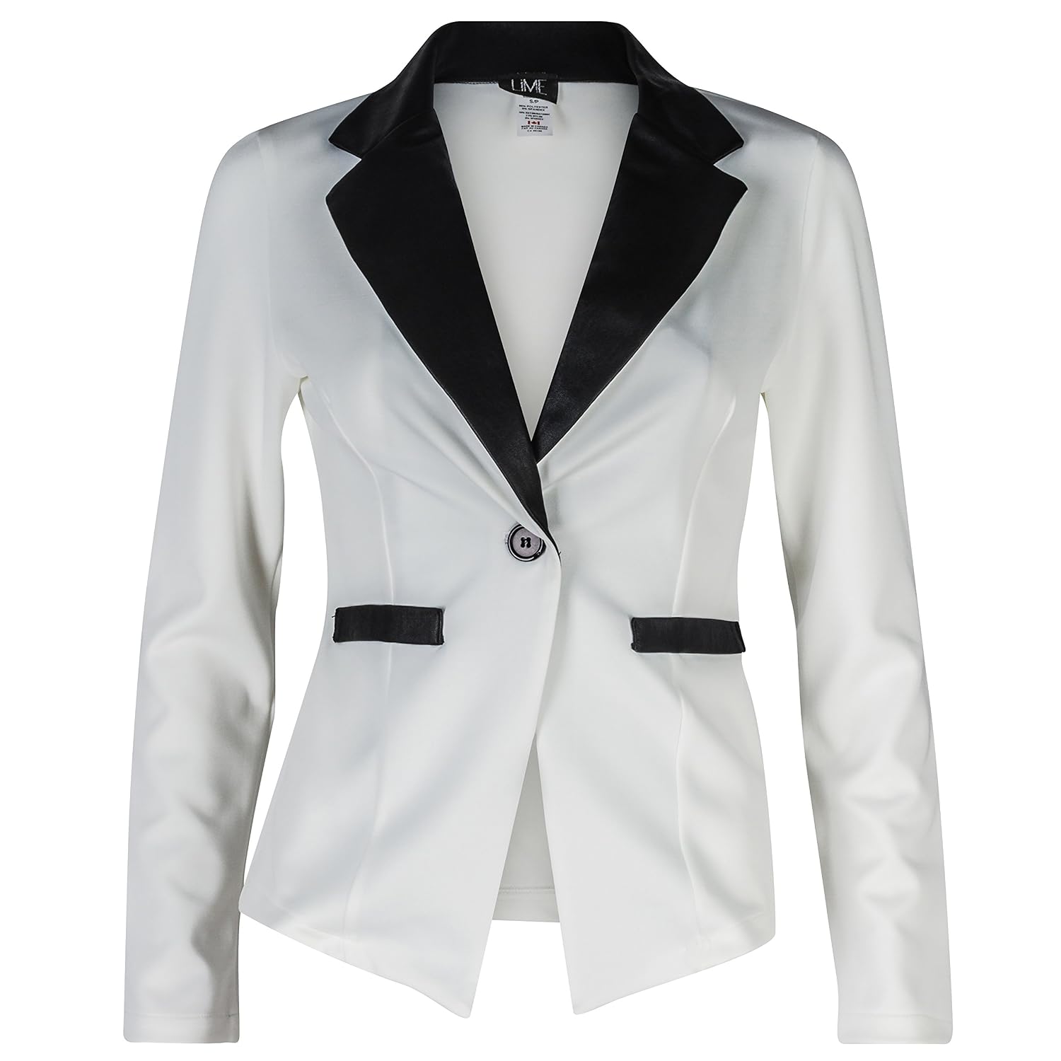 Dressy Long Sleeve PU Contrast Lapel 