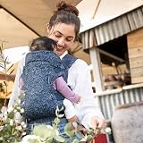 Infantino Flip 4-in-1 Baby Carrier Floral Navy Ergonomic Front Back view 8