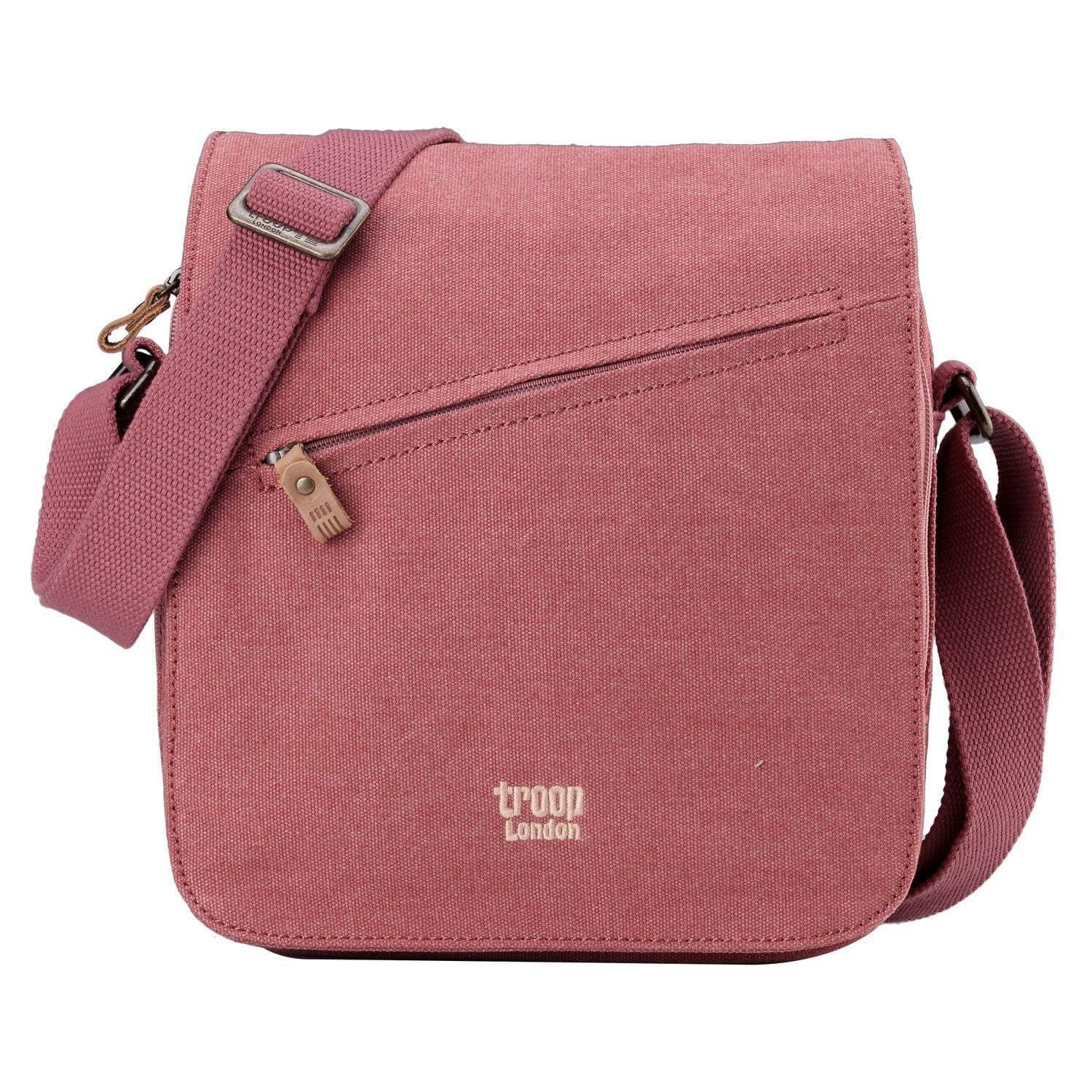 TRP0238 Troop London Classic Canvas Across Body Bag - Pink
