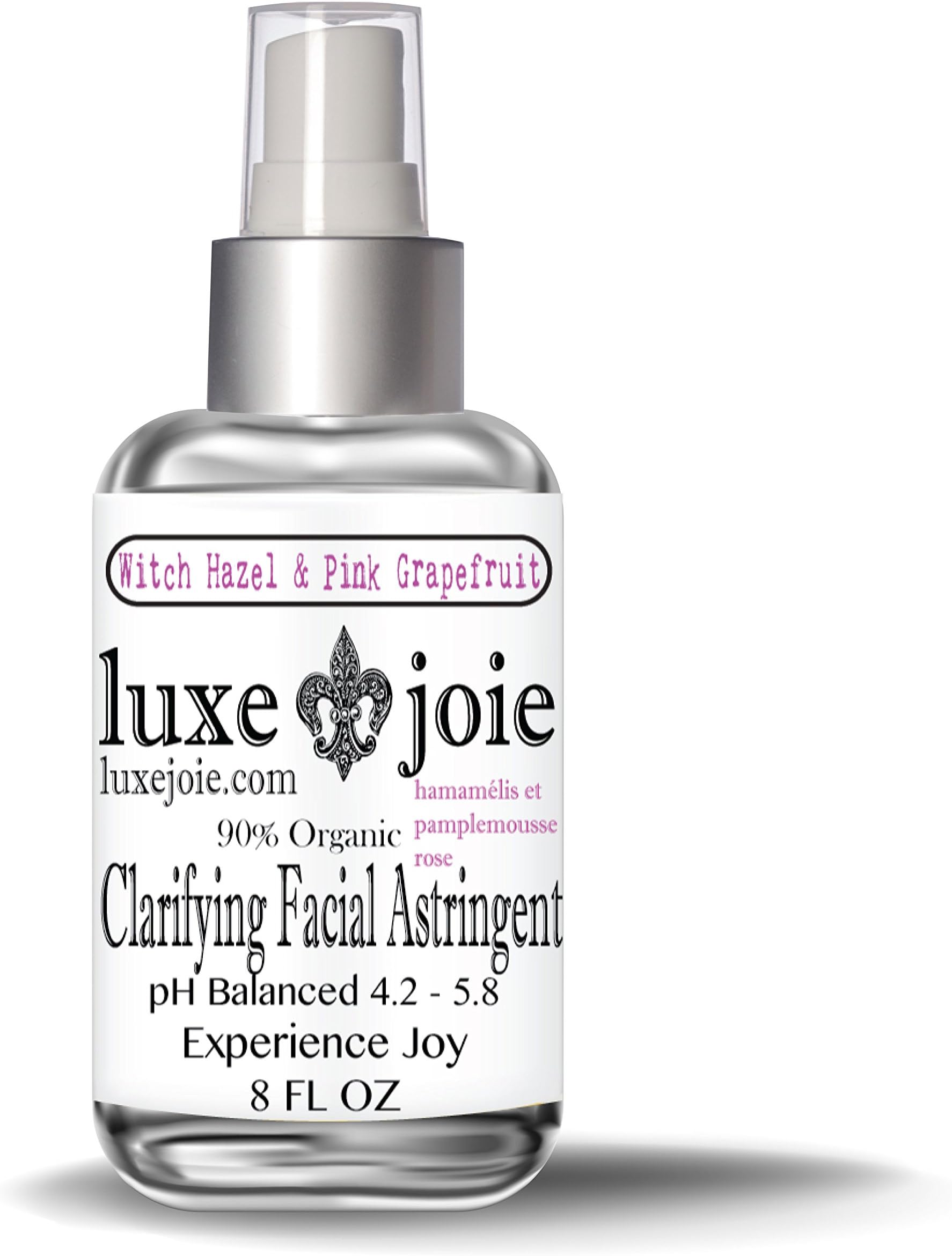 Clarifying Astringent Tea Tree White Willow Bark Witch Hazel Toner Pink Grapefruit 8oz pH Balancing for Clear Toned Acne Free Completion Reduce Pore Size and Eliminate Blackheads