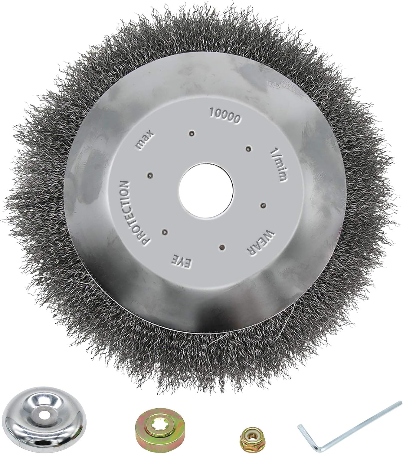 Amazon Com Czs 8 Inch Derusting Weeding Wheel Tray Wire Wheel Steel Brush Trimmer Head Wire Brush Cutter Rust Removal Floor Dedusting Weed Cleaning Tools For Garden Trimmer Edger Adapter Included