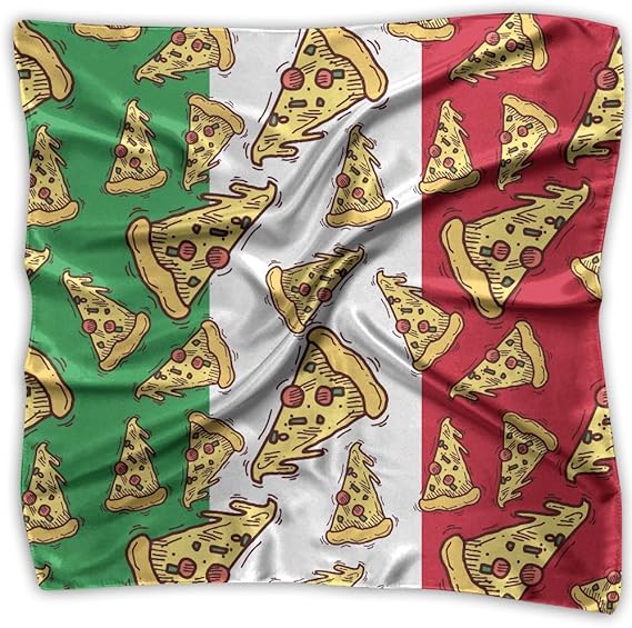 Amazon Co Jp ピザ イタリアの国旗 イタリア料理 シルクスカーフ レディース 女性 正方形 制服用 バッグ 飾り ストール ショール 髪飾り ネッカチーフ 春夏秋冬 服 ファッション小物