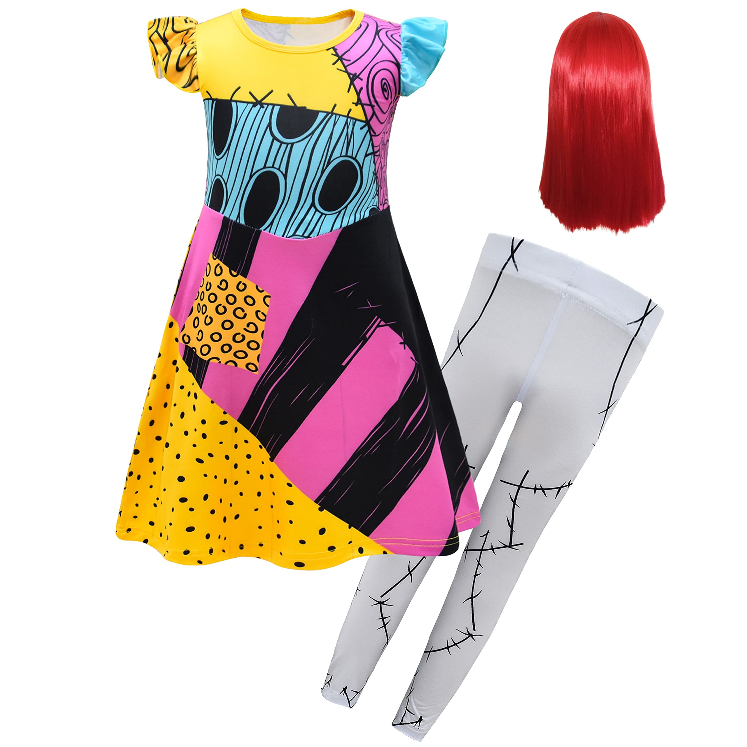 Tangsenyu Sally Costume Kids, Girls Sally Nightmare Christmas Dresses