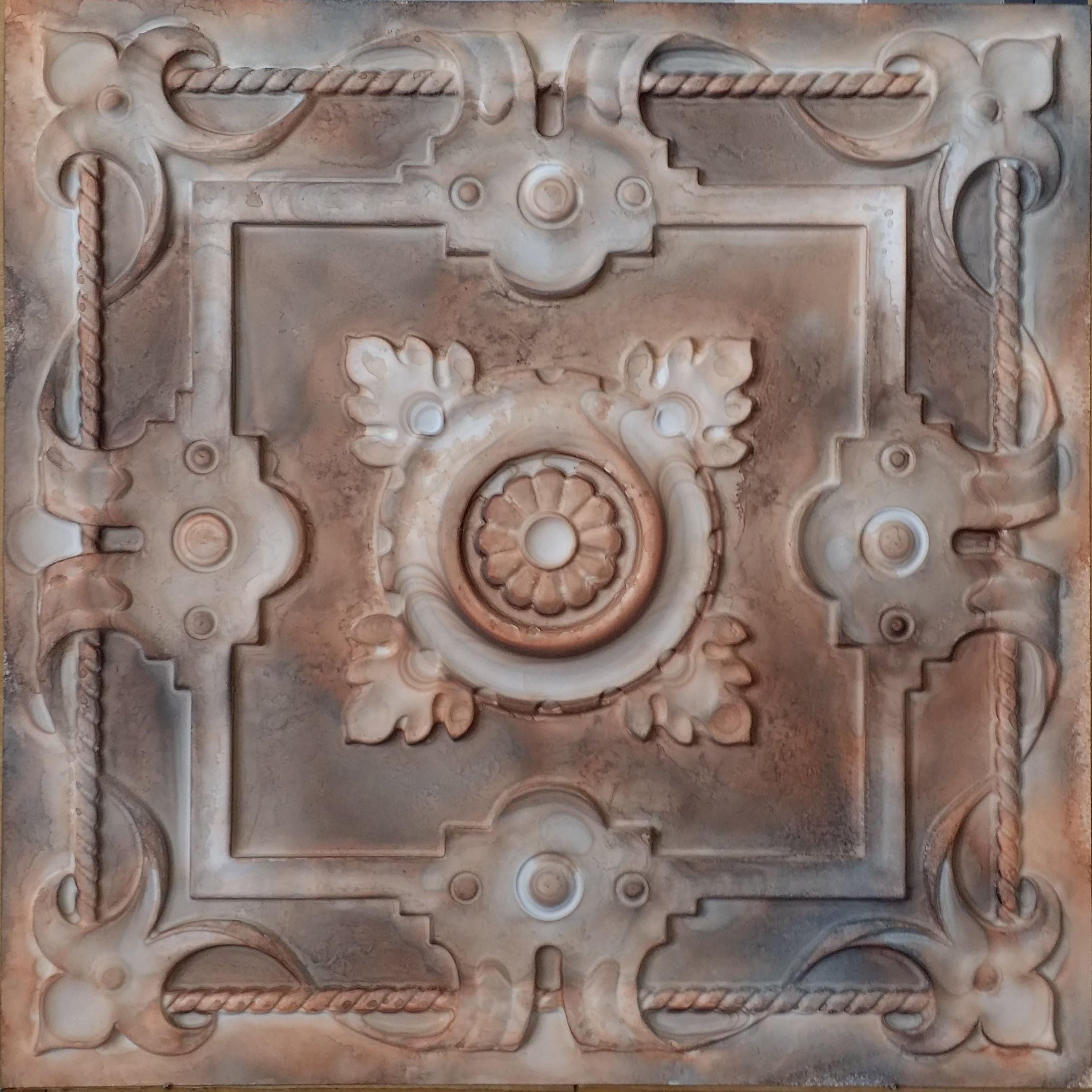 ceiling tile false tin painted washed brown restaurant art ceiling panel PL29 10pcs/lot