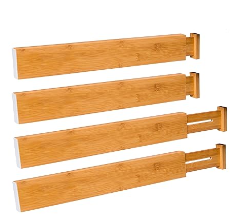 Bamboo Expandable Adjustable Drawer Dividers Organizers By Adorn