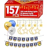 OLEEK ramadan decorations for home 2026 set ( ramadan's lights -2 rmadan banner -18 ramdan balloons - card) ramadan decor - ramadan gifts for kids - ramdan decoration - زينة رمضان كريم ديكور