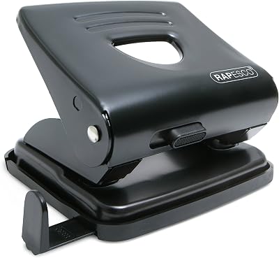 Rapesco 1030 2-Hole Metal Punch 25 Sheet Capacity Black