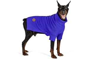 cyeollo Dog Sweater Pullover Turtleneck for Large Dogs, Classic Knitwear Fall Winter Cold Weather Dog Clothes Warm Pet Apparel Small Medium Large Dog Sweaters, Royal Blue 2XL