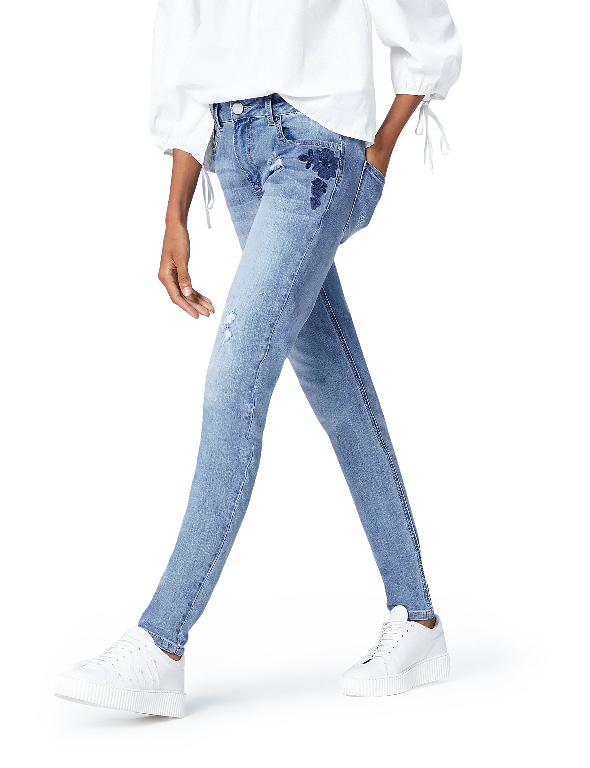 stretch embroidered jeans