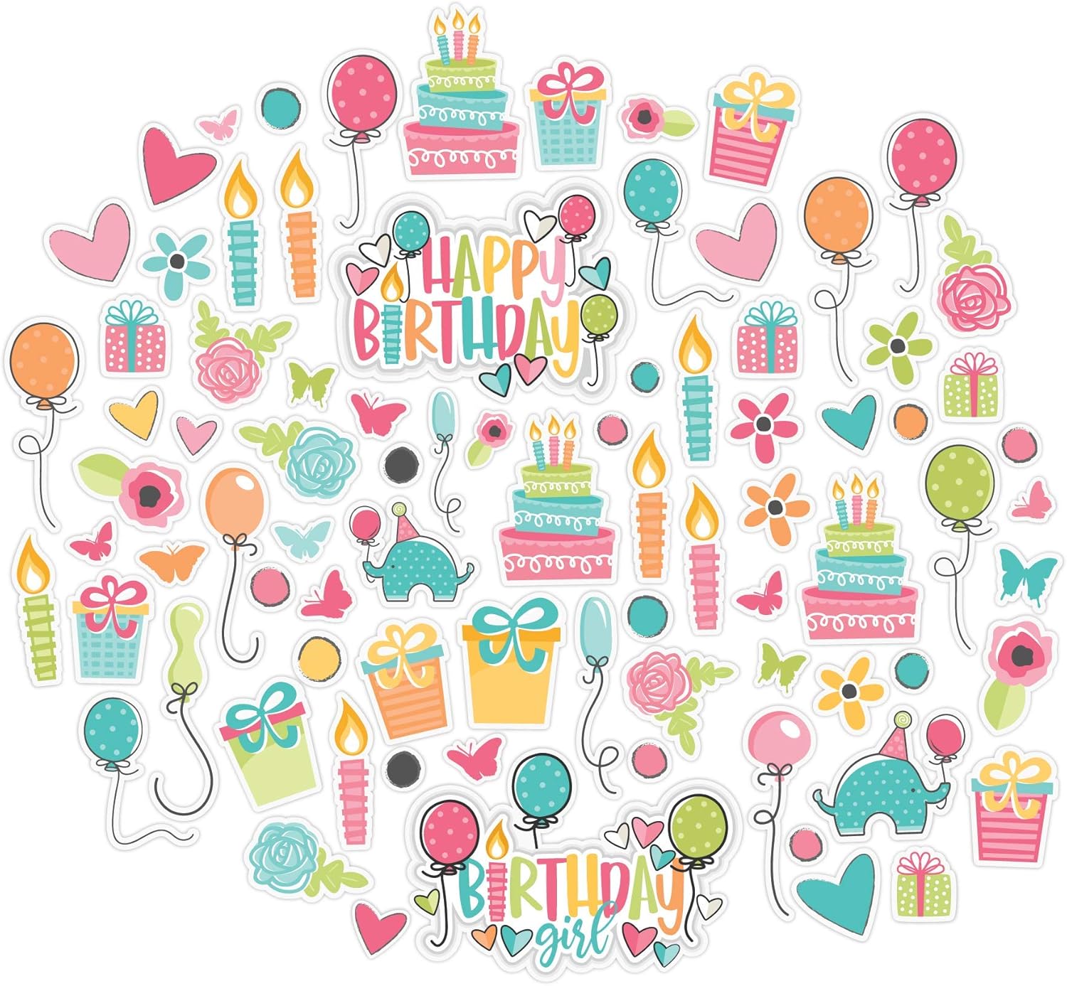 Party Time by Miss Kate Cuttables Over 60 Cardstock Scrapbook Die Cuts