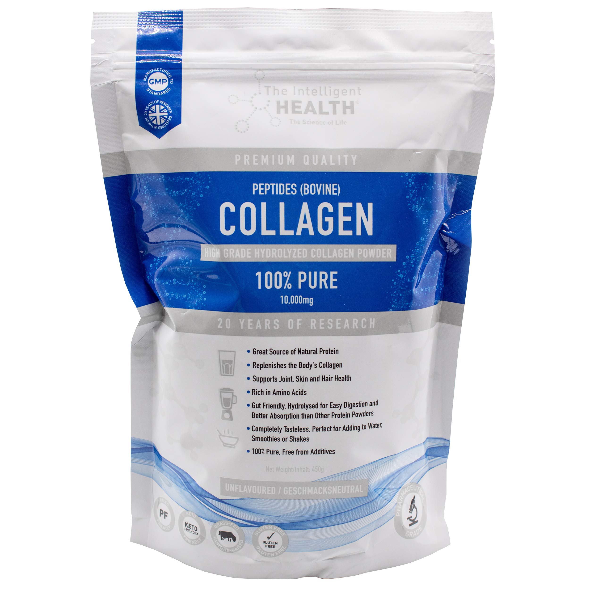 Hydrolysed Collagen Powder (Bovine) 450g High Protein Grass Fed