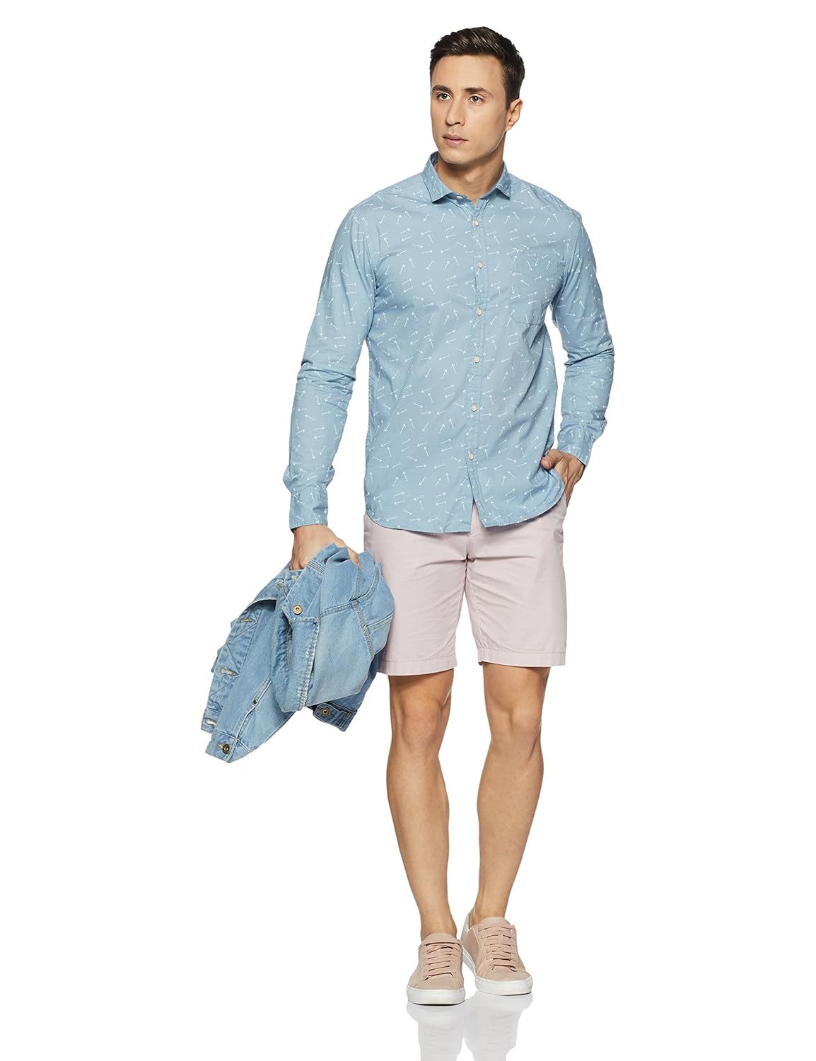 flying machine men's printed slim fit casual shirt