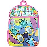 Disney Lilo and Stitch Chill Vibes Tropical 16" School Travel Backpack