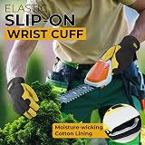 HANDLANDY Men Leather Gardening Gloves XL Yellow-Black Dexterity Breathable view 4