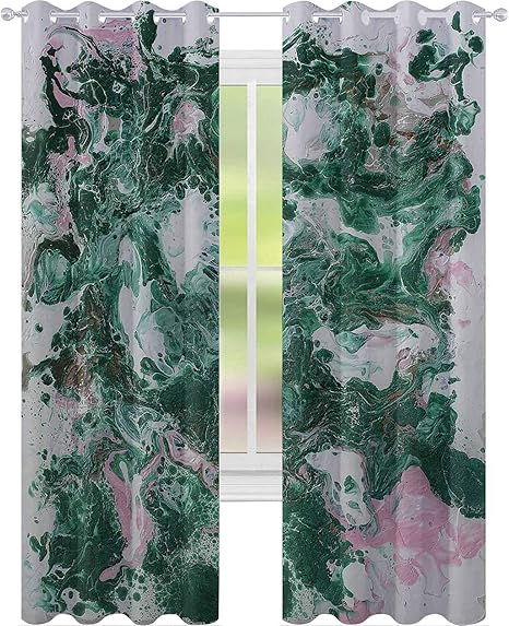 YUAZHOQI - Cortinas opacas para dormitorio, color rosa champán dorado y