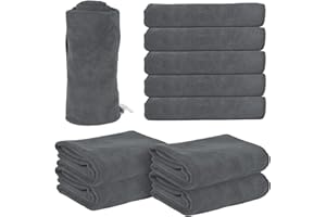 precious harvest Salon Towel, Super Absorbent Soft Fast Drying Microfiber Towel for Salon, Bathroom, Gym, spa and Home Hair Care, 12 Packs, 29.53 * 13.78 inch, (Not Bleach Proof) (Grey)