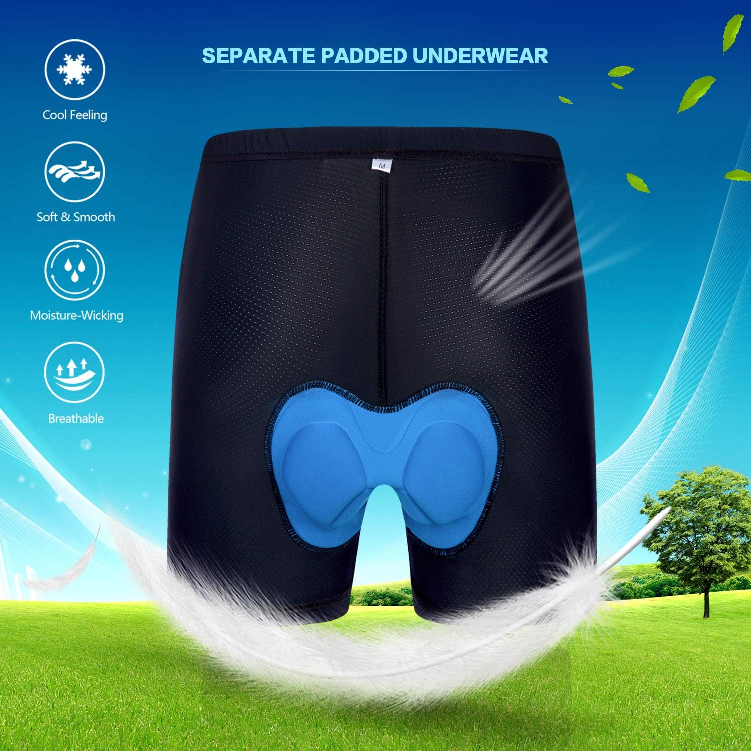 Nomolen Men's Mountain Bike Shorts 3D Padded Lightweight Quick Dry MTB Cycling Bicycle Shorts Loose-Fit: Clothing