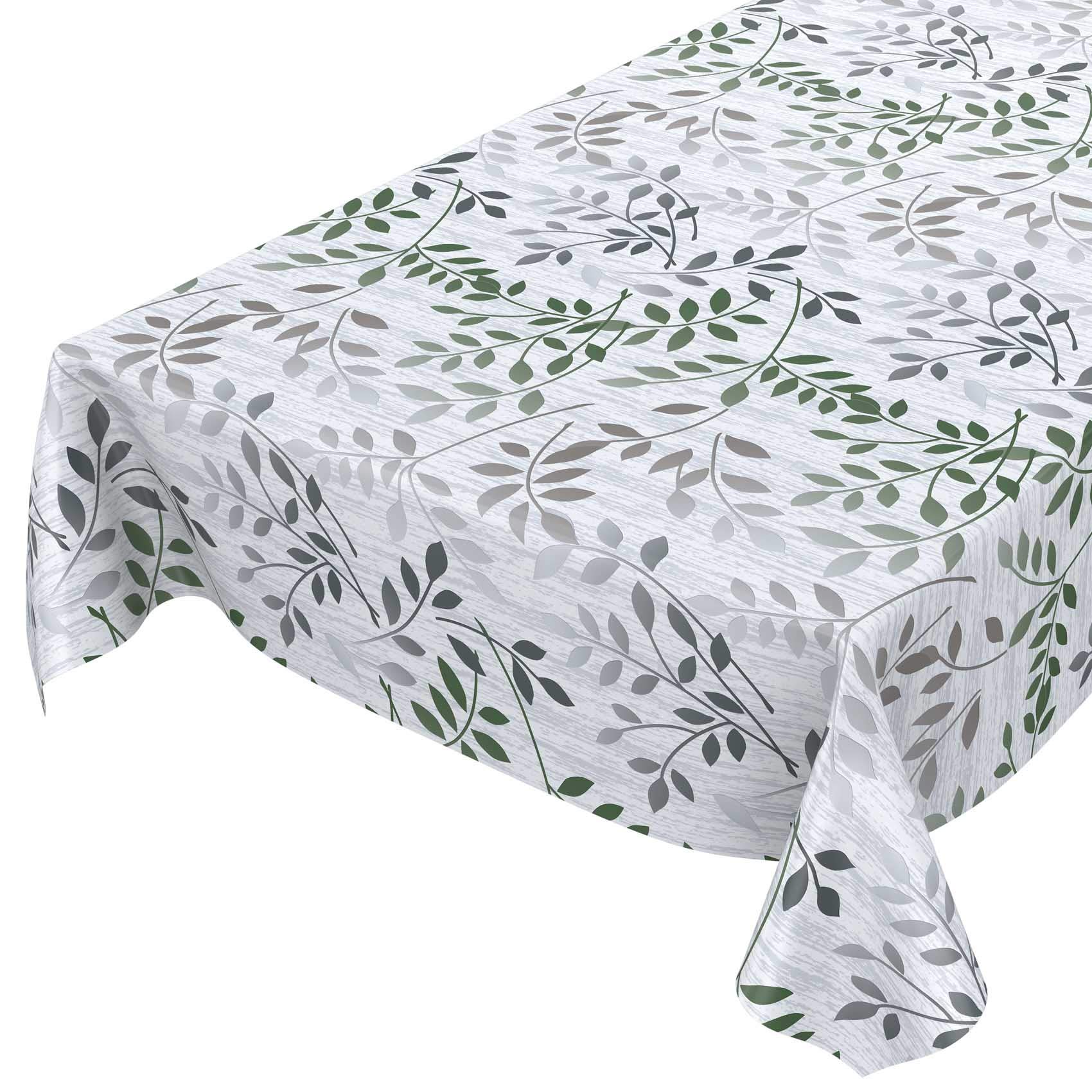 ANRO Oilcloth Washable Tablecloth Marble Grey