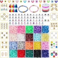 4560pcs Clay Beads Kit,Christmas Birthday Gift For Girls Kids, 20 Colors Polymer Clay Beads For Jewelry Making,4 Rolls…