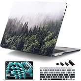 DONGKE Compatible with M4 MacBook Air 15 inch Case 2025 2024 2023 A3241 A3114 A2941 M3 M2 Liquid Retina Display Touch ID, Plastic Hard Case & Keyboard Skin & Screen Protector- Forest