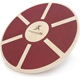 ProsourceFit Wooden Balance Board Non-Slip Wobble Core Trainer 15.75in (39.5cm) Diameter with 360 Rotation for Stability Training, Full Body Exercises, Physical Therapy