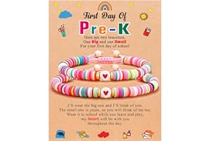 UPROMI First Day of Preschool/Kindergarten/1st Grade/2nd Grade/School Gift, Back to School Bracelet Mommy and Me Dad and Son