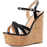 YODEKS Women's Platform Wedges|High Heel Wedge Sandals|Ankle Strap Open Toe Platform Heels