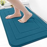 Arotive Memory Foam Bathroom Rug Mat 30x20, Ultra Soft and Absorbent Bath Mat, Machine Wash Dry, Comfortable Bath Rug Carpet for Bathroom Floor, Tub and Shower, Peacock Blue
