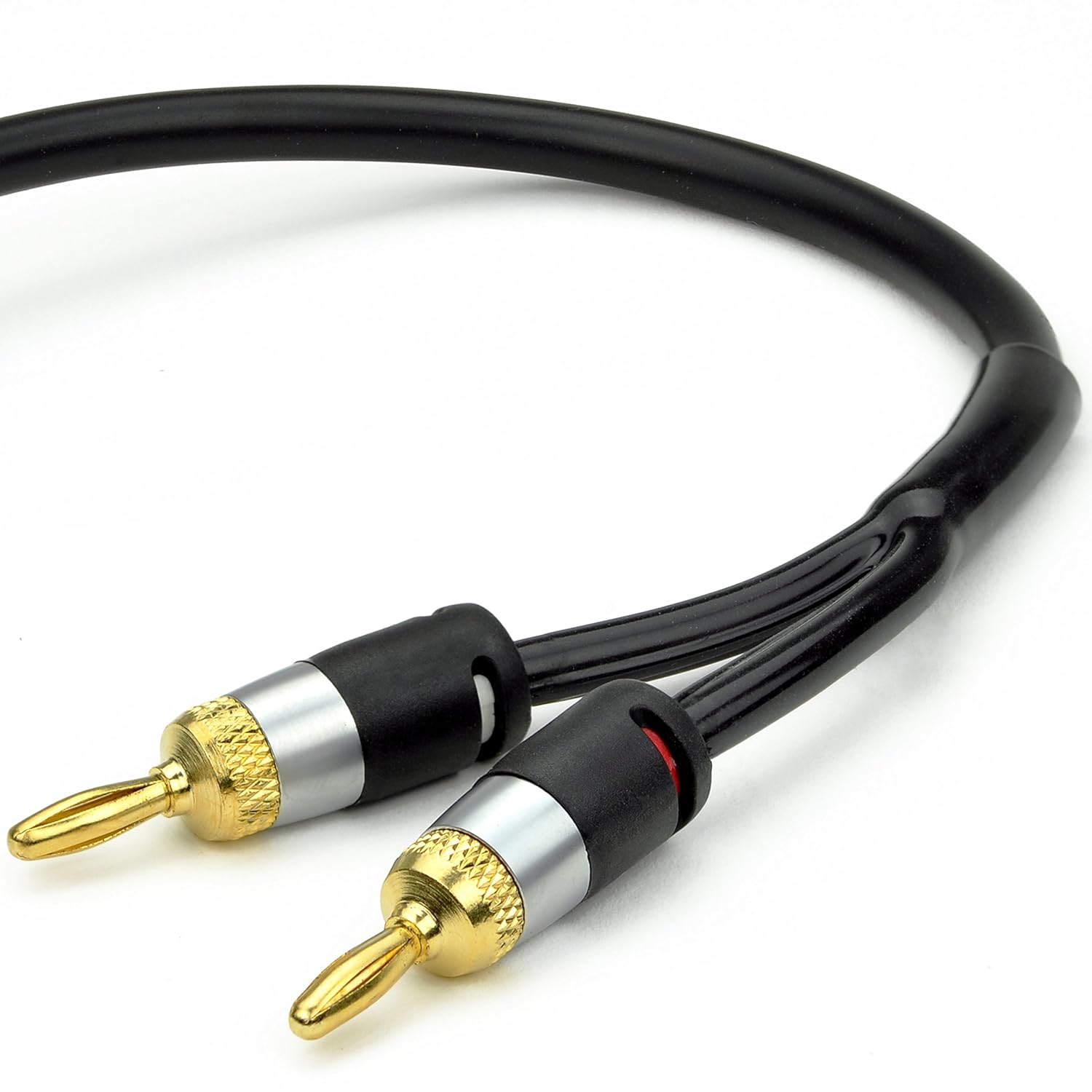 Mediabridge 12AWG Ultra Series Speaker Cable - Gold Plated Banana Tips (6 FT) - CL2 99.9% Oxygen Free - Black (SWT-12B-06B)