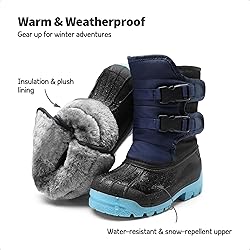 DREAM PAIRS Boys Snow Boots Bright Colored Outsole