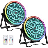 Sklydron RGB Stage Par Can Light with Light Strip-90W LED Stage Lighting with Remote,DMX512 Sound Activated & Auto Strobe Jump Modes Uplights for Bands Events Church Wedding DJ Party & Stage Show