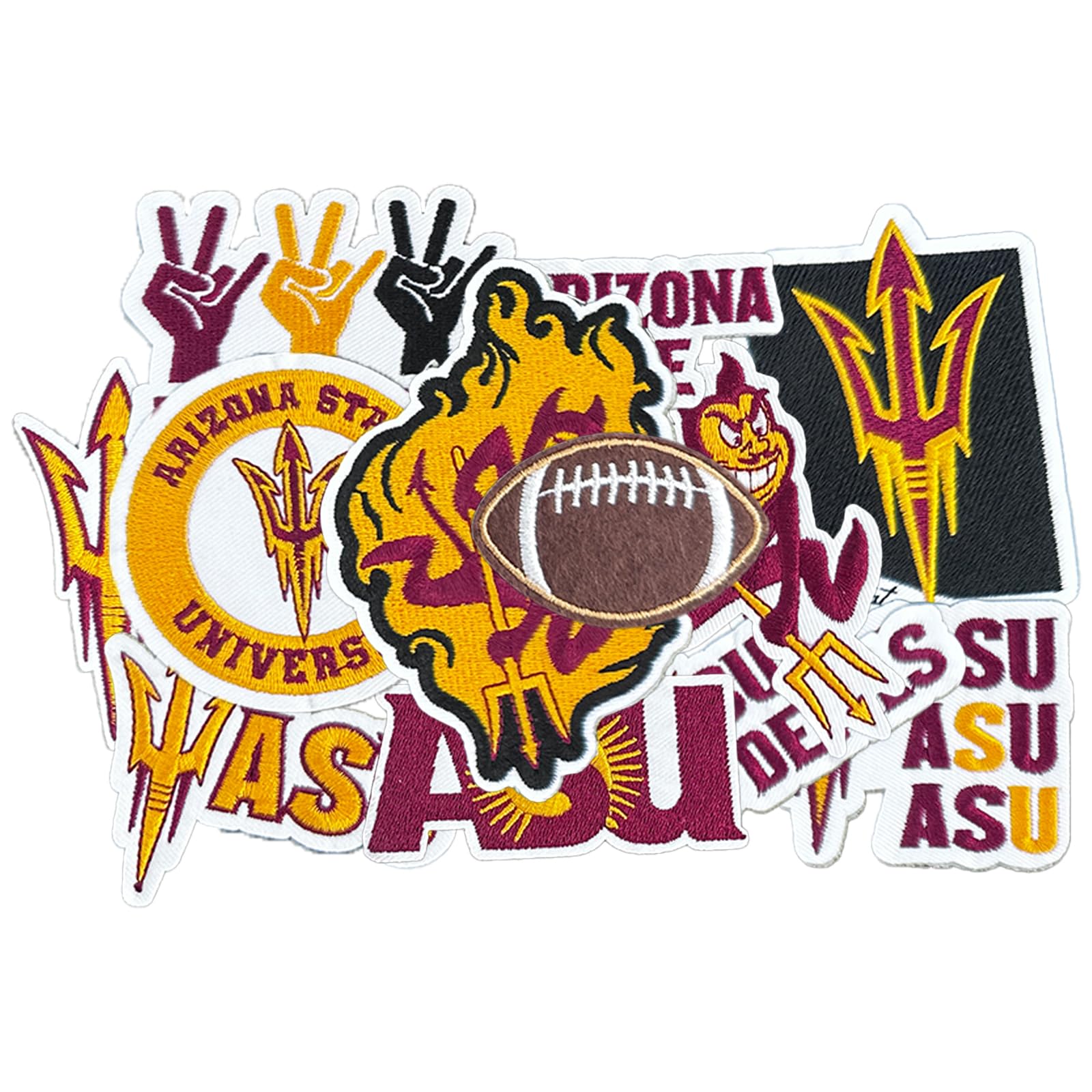 Photo 1 of ***ARKANSAS***12PCS Arizona Iron On Patches?Embroidered Applique Football for Jeans, T-Shirts, Hats, Backpacks & Sports Gear.