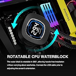 GAMDIAS 360mm CPU Liquid Cooler AIO w/ 2.1" Display