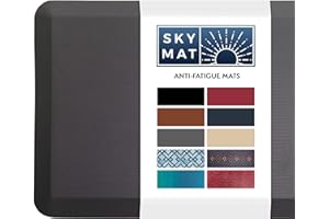 Sky Solutions Anti Fatigue Mat - 3/4" Cushioned Kitchen Rug and Standing Desk Mat & Garage - Non Slip, Waterproof and Stain Resistant (20" x 39", Grey)