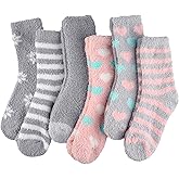 Plush Slipper Socks Women - Colorful Warm Fuzzy Crew Socks Cozy Soft for Winter Indoor