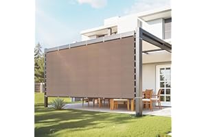 VEVOR 90% Sun Shade Cloth, 10 x 12 ft Pergola Shade Cover with Stainless Steel Grommets, Sun Shades Canopy Privacy Screen with 140 GSM HDPE Material, for Outdoor, Patio, Garden, and Backyard (Brown)