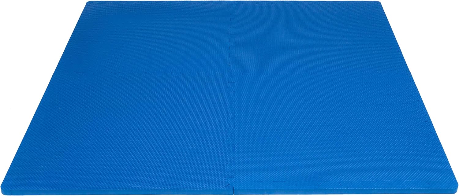 ProsourceFit Extra Thick Puzzle Exercise Mat ¾, EVA Foam Interlocking Tiles for Protective, Cushioned Workout Flooring for Home and Gym Equipment, Blue : Sports & Outdoors