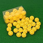 Plastic Golf Balls Practice Limited Flight Golf Training Ball Hollow Swing Practice Indoor Golf Balls with Mesh Drawstring Bag for Backyard Driving Range or Outdoor